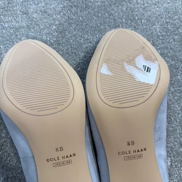 Cole Haan Gabbie Pump Suede 80 Pearl Grey Stiletto Heels NIB Sz 8 Wedding Formal - Picture 13 of 15